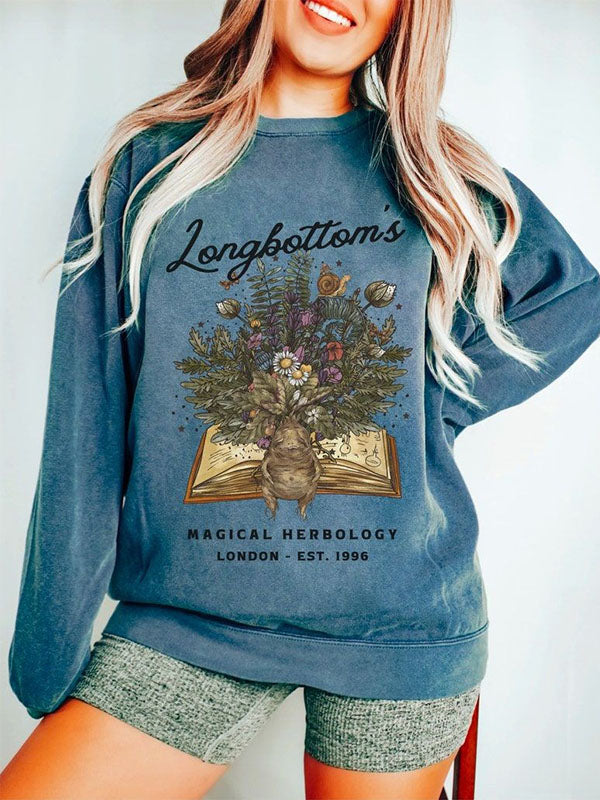 Vintage Crewneck Dark Botanical Mandrake Sweatshirt